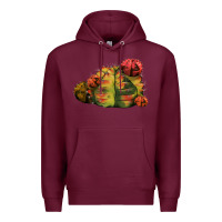 Burgundy Gymnocalycium Variegated Cactus Premium Hoodie - LillyAllenDesigns