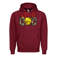 Burgundy softball dad Zipper Hoodie - Zillion Design Studio