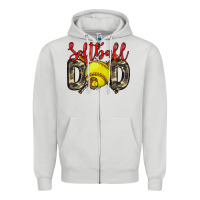 Dove Grey softball dad Zipper Hoodie - Zillion Design Studio