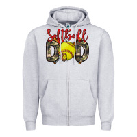 Heather Grey softball dad Zipper Hoodie - Zillion Design Studio