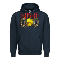 Navy softball dad Zipper Hoodie - Zillion Design Studio