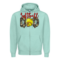 Seafoam softball dad Zipper Hoodie - Zillion Design Studio