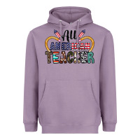 Lavender all american teacher Heavyweight Hoodie - CowhideDigitalArt