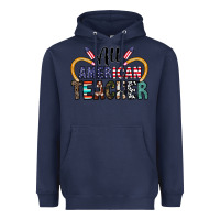 Navy all american teacher Heavyweight Hoodie - CowhideDigitalArt