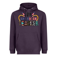 Plum all american teacher Heavyweight Hoodie - CowhideDigitalArt