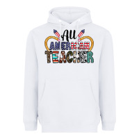 White all american teacher Heavyweight Hoodie - CowhideDigitalArt