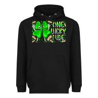 Black one lucky dude Heavyweight Hoodie - RacoonDesign