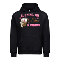 Black running on caffeine & chaos Urban Hoodie - MaliasSmallBusiness
