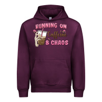 Mauve Wine running on caffeine & chaos Urban Hoodie - MaliasSmallBusiness