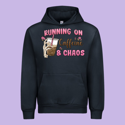 Running On Caffeine & Chaos Urban Hoodie Designed By Maliassmallbusiness