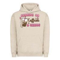 Pigment French Oak running on caffeine & chaos Urban Hoodie - MaliasSmallBusiness