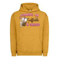 Pigment Peanut Butter running on caffeine & chaos Urban Hoodie - MaliasSmallBusiness
