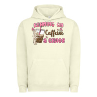 Pigment Pistachio running on caffeine & chaos Urban Hoodie - MaliasSmallBusiness