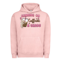 Pigment Salmon running on caffeine & chaos Urban Hoodie - MaliasSmallBusiness