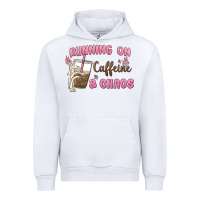 White running on caffeine & chaos Urban Hoodie - MaliasSmallBusiness