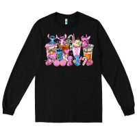 Black stitch and lilo pink christmas coffee cups Long Sleeve Tee - AdoDesignShop