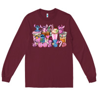 Burgundy stitch and lilo pink christmas coffee cups Long Sleeve Tee - AdoDesignShop