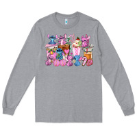 Heather Grey stitch and lilo pink christmas coffee cups Long Sleeve Tee - AdoDesignShop