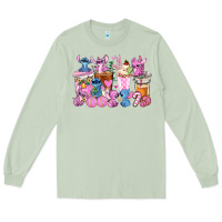 Matcha stitch and lilo pink christmas coffee cups Long Sleeve Tee - AdoDesignShop