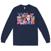 Navy stitch and lilo pink christmas coffee cups Long Sleeve Tee - AdoDesignShop