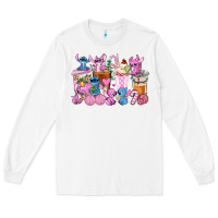 White stitch and lilo pink christmas coffee cups Long Sleeve Tee - AdoDesignShop