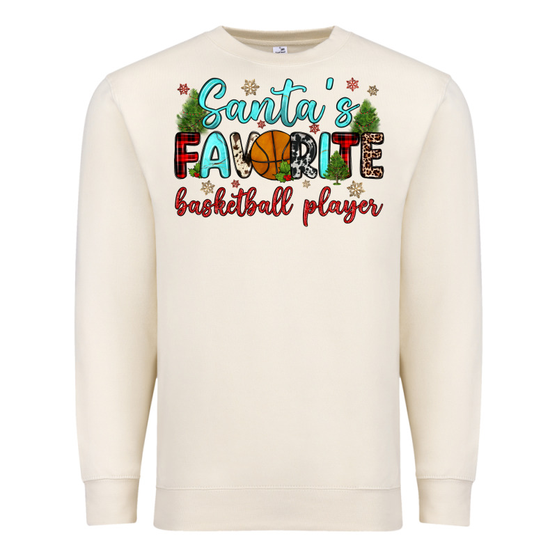 Santa S Favorite Basketball Player Premium Sweatshirt by JahusDesignShop | Teevron
