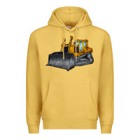 Antique Gold Bulldozer Premium Hoodie - LillyAllenDesigns