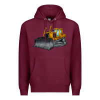 Burgundy Bulldozer Premium Hoodie - LillyAllenDesigns