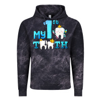 Cloud Black my first tooth with teeth Vintage Hoodie - AdoDesignShop