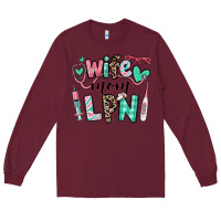 Burgundy wife mom lpn licensed practical nurse Long Sleeve Tee - RanaPortraitStore