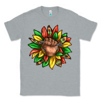 Heather Grey black history sunflower Classic Tee - texasbilliewilder