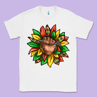 Classic Tee black history sunflower
