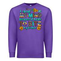 Purple i speak my mind because it hurts to bite my tongue Premium Sweatshirt - AdoDesignShop