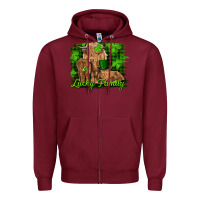 Burgundy st patrick's day lucky cow family Zipper Hoodie - RanaPortraitStore