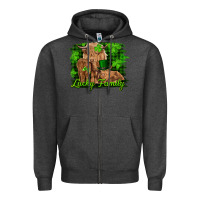 Charcoal Heather st patrick's day lucky cow family Zipper Hoodie - RanaPortraitStore