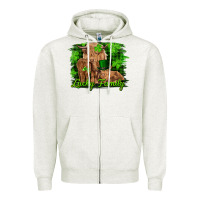 Oatmeal Heather st patrick's day lucky cow family Zipper Hoodie - RanaPortraitStore