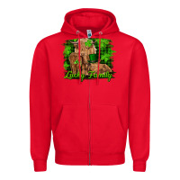Red st patrick's day lucky cow family Zipper Hoodie - RanaPortraitStore