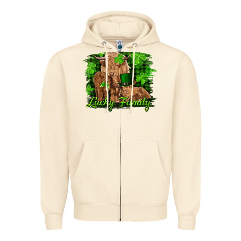 St Patrick's Day Lucky Cow Family Zipper Hoodie by RanaPortraitStore | Teevron