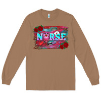 Toasted Coconut valentines day nurse with leopard and turquoise ba Long Sleeve Tee - RanaPortraitStore