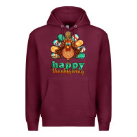 Burgundy happy thanksgiving turkey Premium Hoodie - Jasminsmagicworld