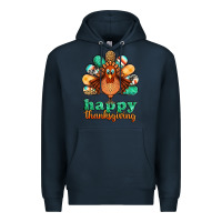 Navy happy thanksgiving turkey Premium Hoodie - Jasminsmagicworld