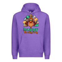 Purple happy thanksgiving turkey Premium Hoodie - Jasminsmagicworld