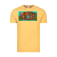 Vintage Mustard brave turquoise leopard cactus and floral arrow licanse plate Vintage Tee - Artiststas