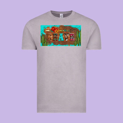 Brave Turquoise Leopard Cactus And Floral Arrow Licanse Plate Vintage Tee Designed By Artiststas