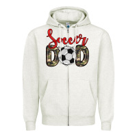 Oatmeal Heather soccer dad Zipper Hoodie - Zillion Design Studio