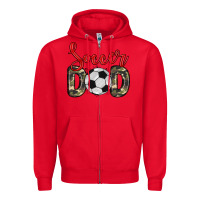 Red soccer dad Zipper Hoodie - Zillion Design Studio
