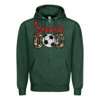 Sports Green soccer dad Zipper Hoodie - Zillion Design Studio