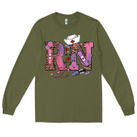 Army Green valentines day rn registered nurse Long Sleeve Tee - RanaPortraitStore