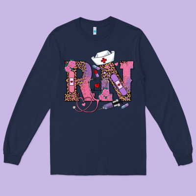 Long Sleeve Tee valentines day rn registered nurse