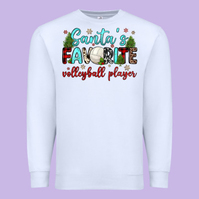 Santa S Favorite Volleyball Player Premium Sweatshirt Designed By Jahusdesignshop